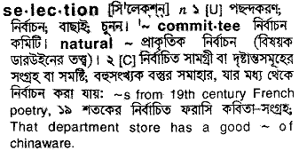 Selection meaning in bengali