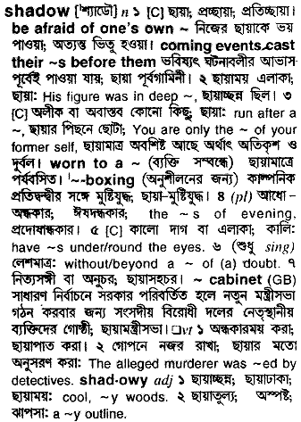 Shadow meaning in bengali