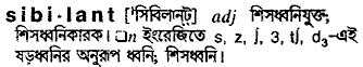 Sibilant meaning in bengali