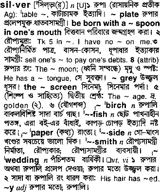 Silver meaning in bengali