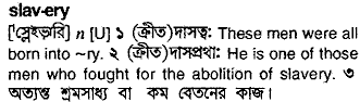 Slavery meaning in bengali