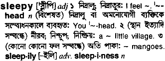 Sleepy meaning in bengali