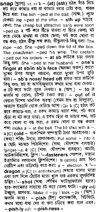 Snap meaning in bengali