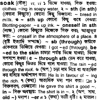 Soak meaning in bengali