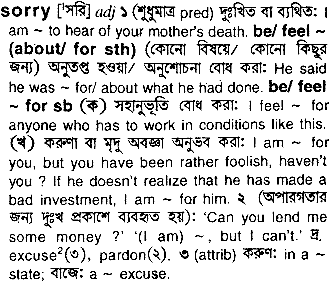 Sorry meaning in bengali