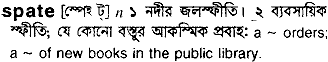 Spate meaning in bengali