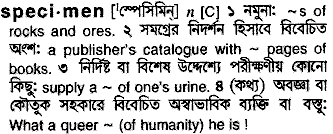 Specimen meaning in bengali