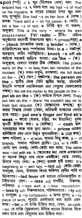 Spot meaning in bengali