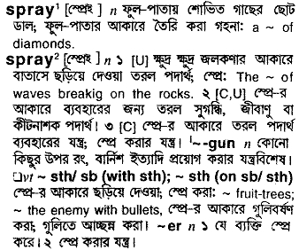 Spray meaning in bengali