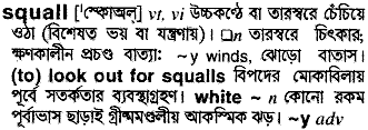 Squall meaning in bengali