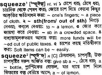 Squeeze meaning in bengali