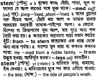 Stem meaning in bengali