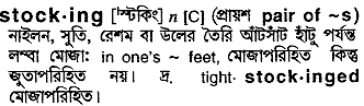 Stocking meaning in bengali