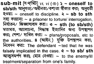 Submit meaning in bengali