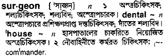 Surgeon meaning in bengali