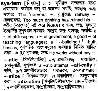 System meaning in bengali