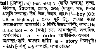 Tall meaning in bengali