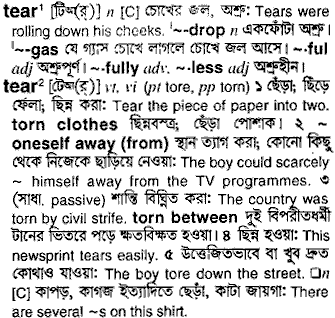 Tear meaning in bengali