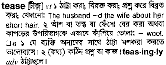 Tease meaning in bengali