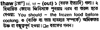 Thaw meaning in bengali