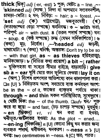 Thick meaning in bengali