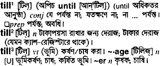 Till meaning in bengali