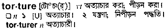 Torture meaning in bengali