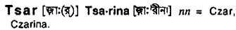 Tsarina meaning in bengali