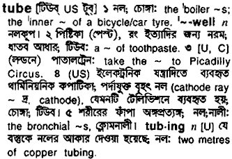 Tube meaning in bengali