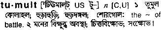 Tumult meaning in bengali