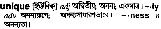 Unique meaning in bengali