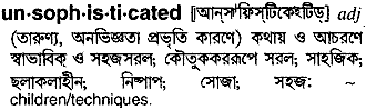 Unsophisticated meaning in bengali