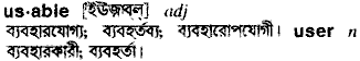 Usable meaning in bengali