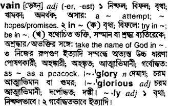 Vain meaning in bengali