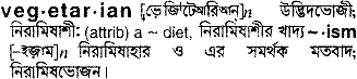 Vegetarian meaning in bengali