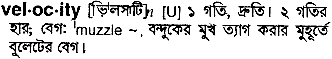 Velocity meaning in bengali