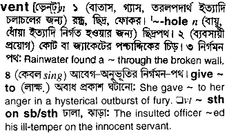 Vent meaning in bengali