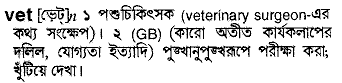 Vet meaning in bengali