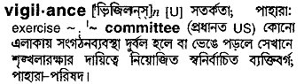 Vigilance meaning in bengali