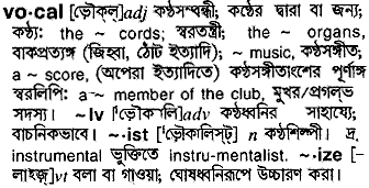 Vocal meaning in bengali