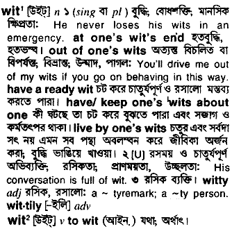 Wit meaning in bengali