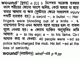 Wound meaning in bengali